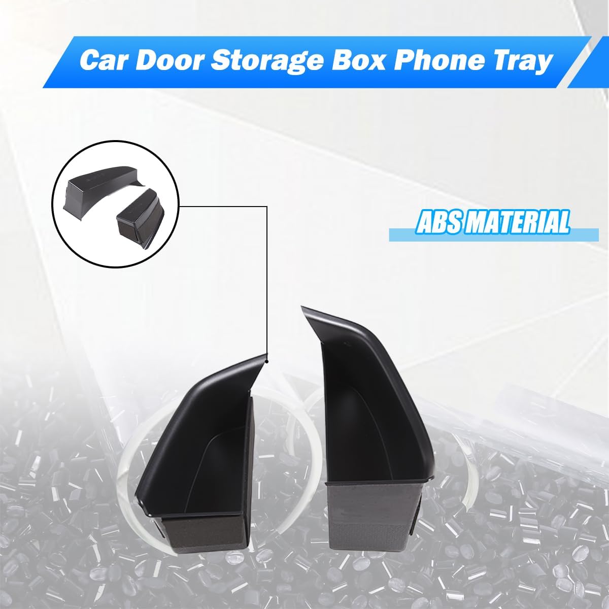 Car Door Storage Box Phone Tray Compatible with BMW 1 2 Series F40 F44 2020-2024 Armrest Phone Container Door Organizer Handle Pocket ABS Tray Insert Glove Pallet (Front Door)