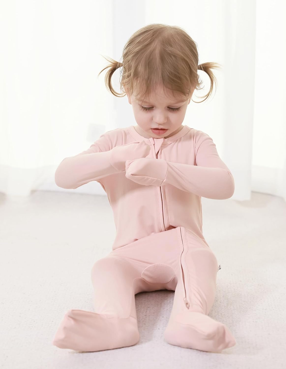 Baby Zippered Rompers Newborn Pajamas Sleepers Long Sleeve Jumpsuits Infant Zipper Romper-Viscose from Bamboo