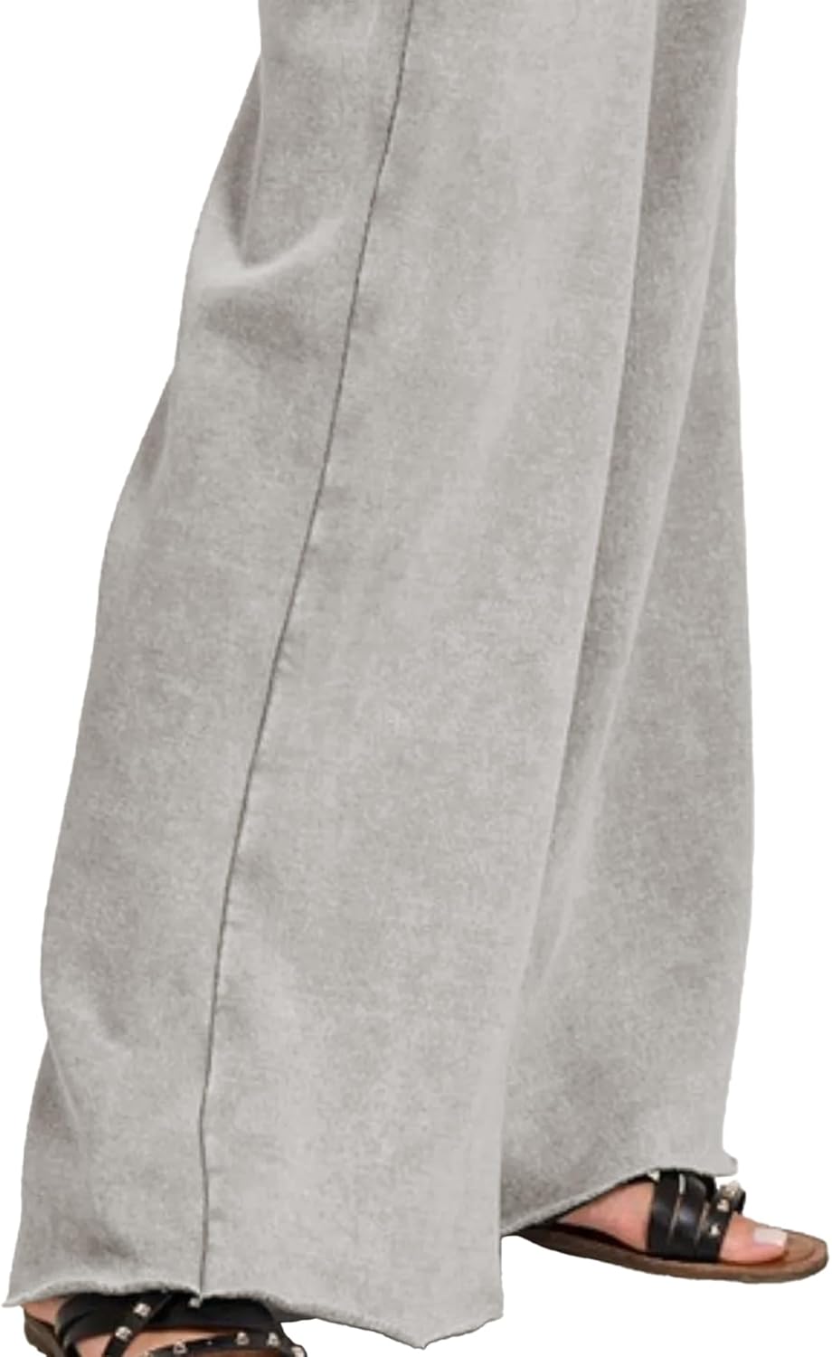 Ainangua Women Acid Wash Palazzo Sweatpants Casual High Waist Drawstring Wide Leg Pants Baggy Fleece Trousers with Pockets - Image 6