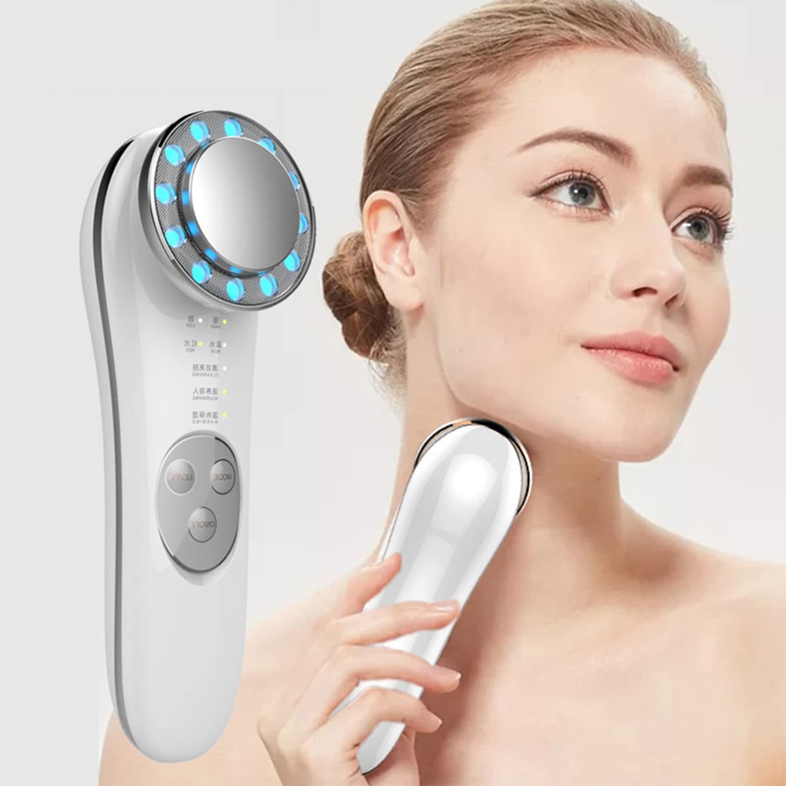 Facial Massager, 3 Modes Mini Ultrasound Machine RF EMS Facial Beauty Device, Galvanic Facial Machine Face Tightening Machine for Skin High Frequency Facial Machine