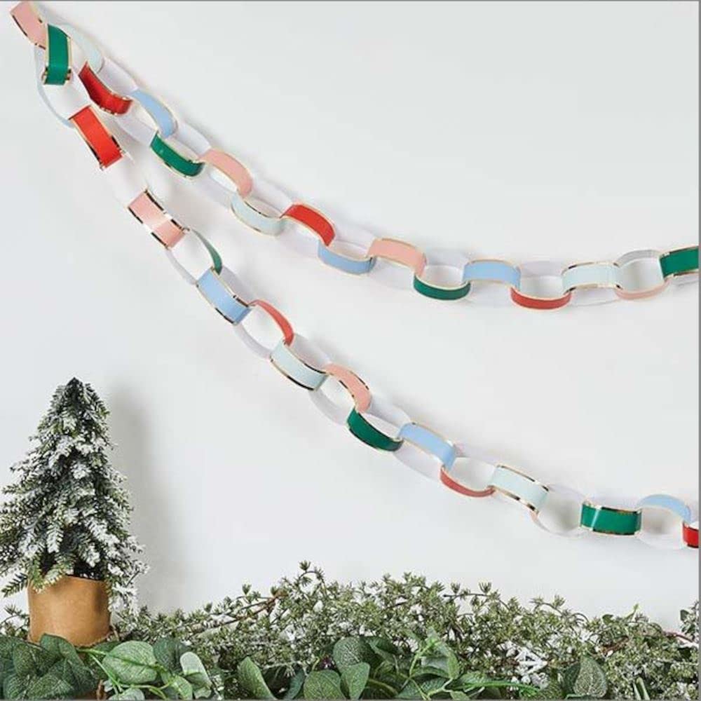 Club Green31PK 50 Christmas Gold Pastel Paper Chains, DIY Christmas Decorations, Childrens Paper Chains, Christmas Crafts, Christmas Party Decoration