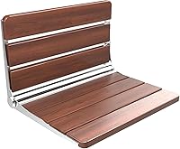 Bknius 20" Teak Wood Folding Wall Mounted Shower Seat - 400 lbs Capacity Spacious Bath Bench for Seniors Adults