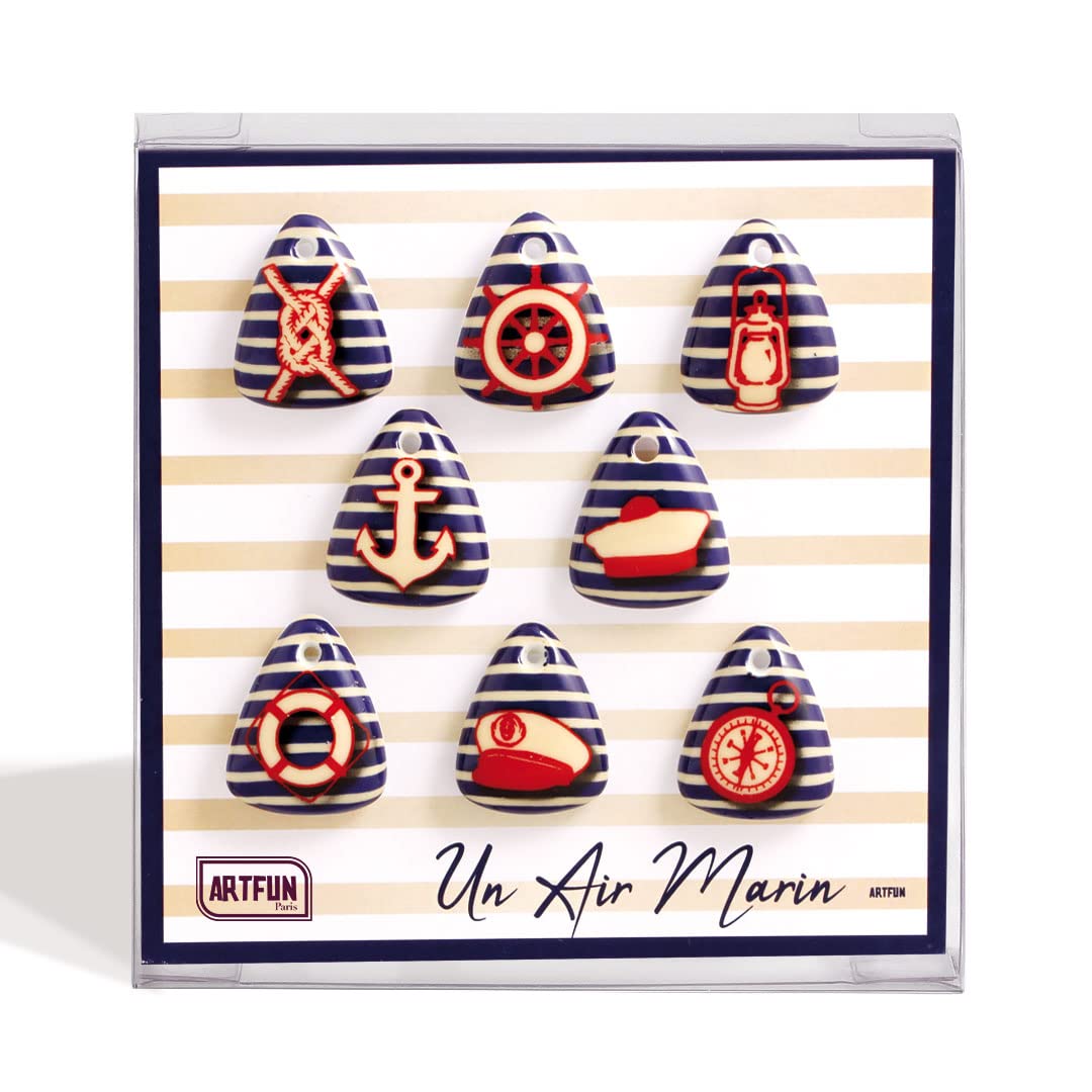 ArtFun Coffret de FEVES galette des rois porcelaine Un Air Marin pour une Epiphanie Premium