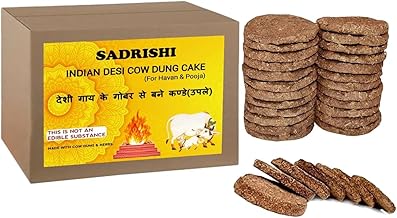 Sadrishi Cow Dung Upla – 50Pcs | Natural & Traditional | Best for Spiritual Use, Pooja, Yagna, Agnihotra & Eco-Friendly Fuel