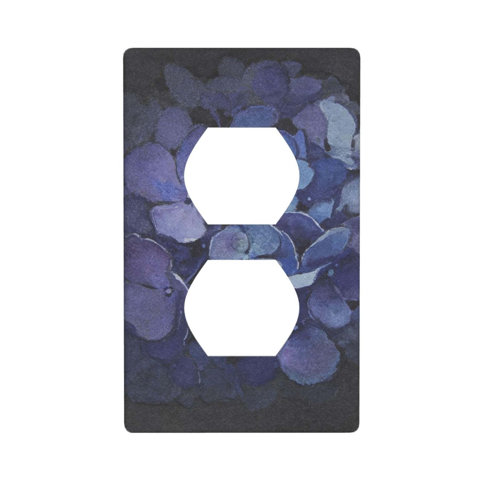 Dark Blue Bloom Decorative Switch Plate Cover-Unbreakable Polycarbonate Wall Plate for Home Office, 1 Gang with Screws