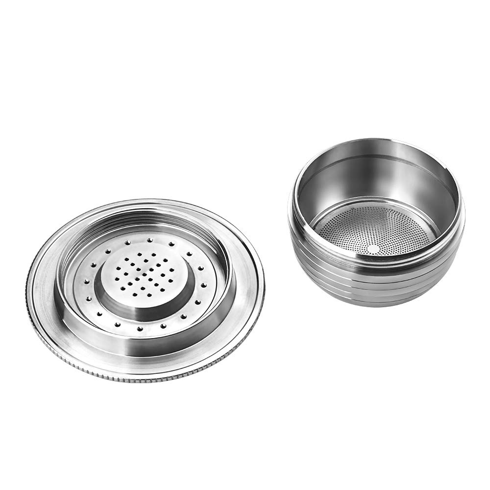 Capsula riutilizzabile per caffè in acciaio inox compatibile con Bialetti GIOIA/BREAK, cialda per caffè in metallo ricaricabile, 1 capsula, 1 pressino per caffè