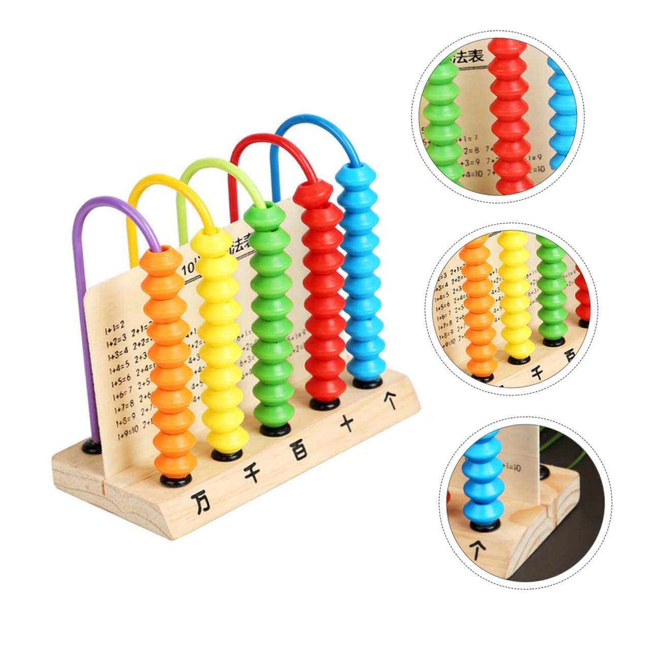 Ábaco de Madera Cuentas para Contar, Juguete Educativo para Niños Pequeños, Tamaño Mediano, Pieza Segura sin Rebabas, Herramienta Matemática para Aprendizaje y Desarrollo