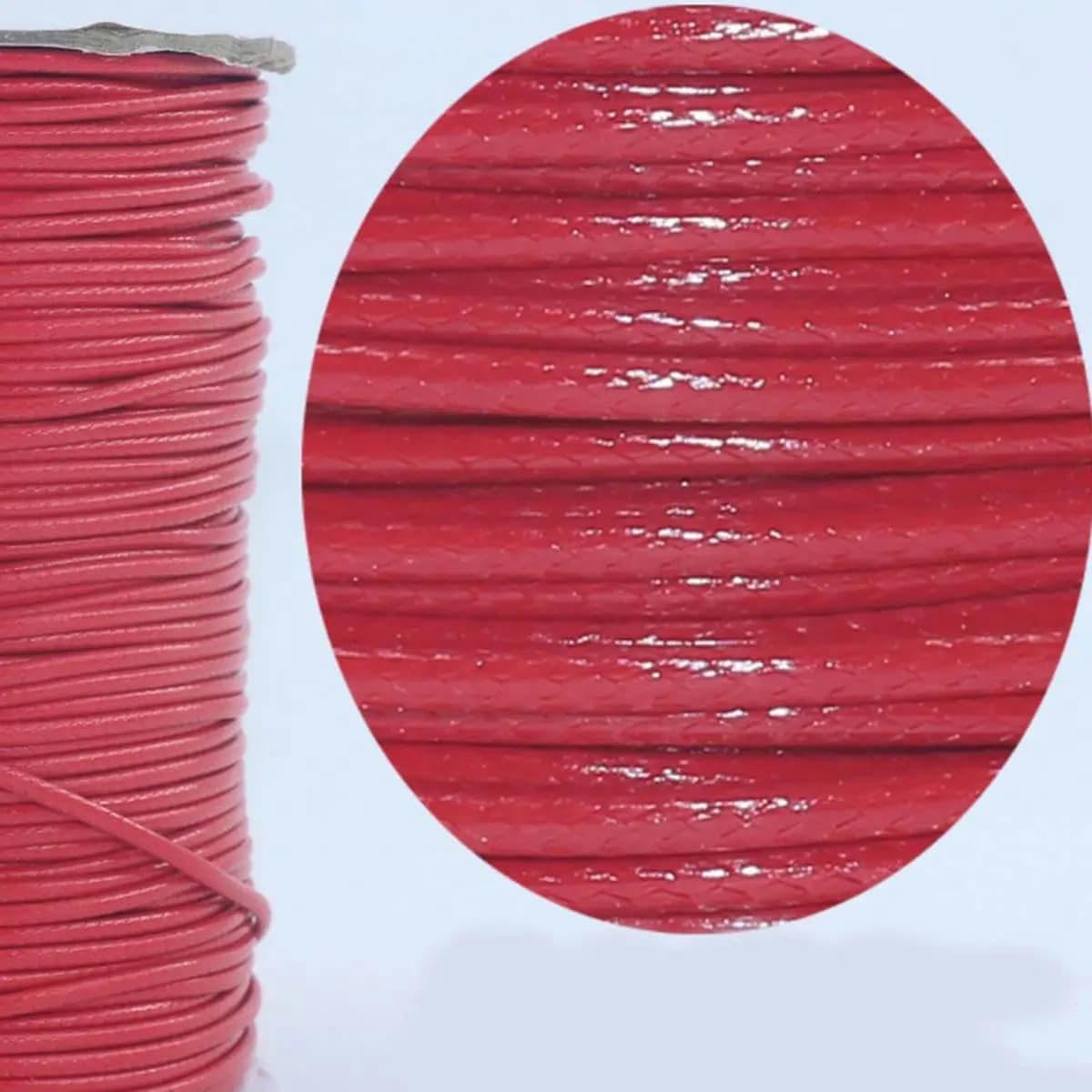 Sznurek woskowany, 150 m/rolka wielokolorowa woskowana nić woskowana lina pleciona 1,5 mm grubości DIY(Fuchsia)
