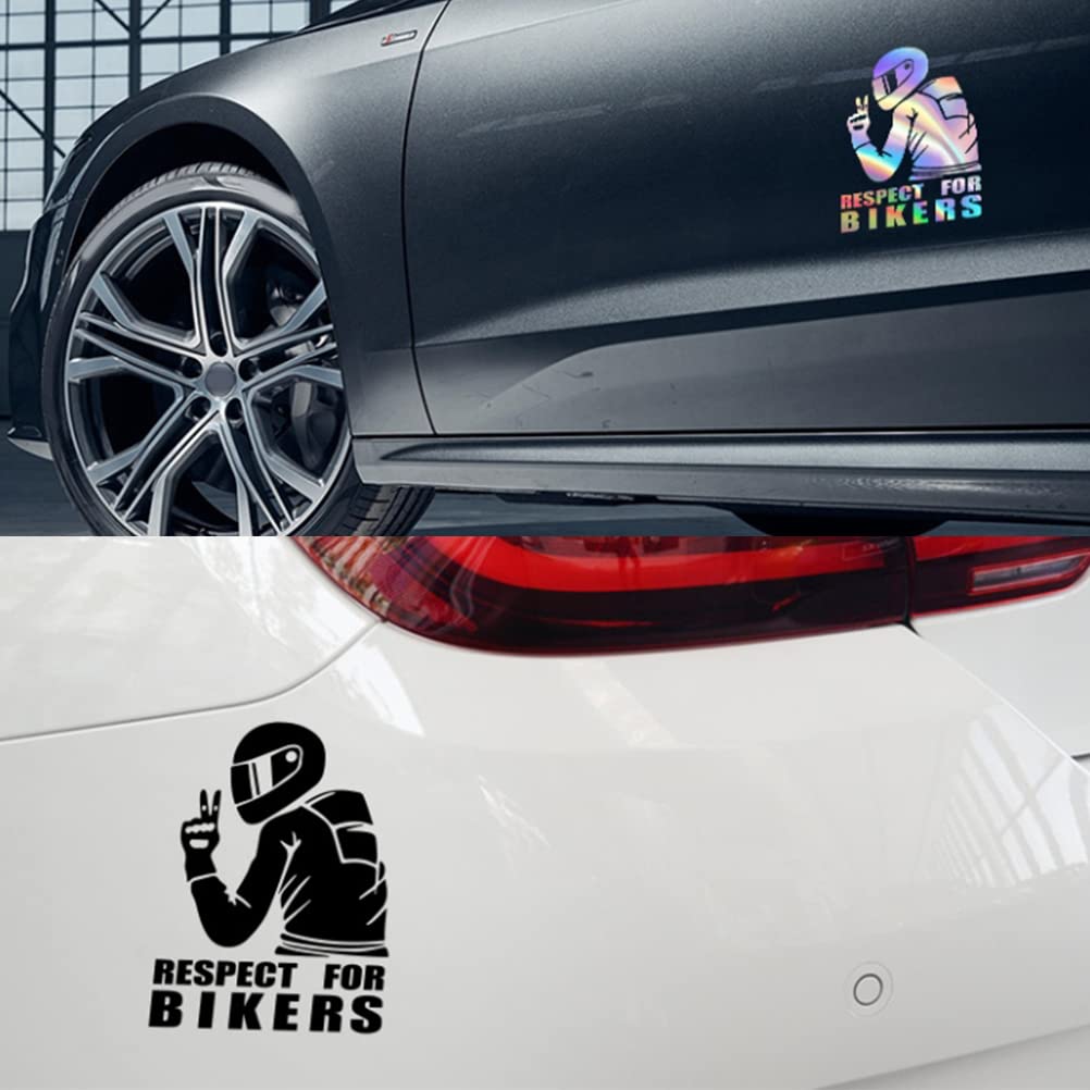 Autocollant De Voiture DrôLe Respect Pour Les Motards Vinyle, Autocollant De FenêTre De Voiture Autocollant Autocollant RéFléChissant Pour Décoration De Voiture