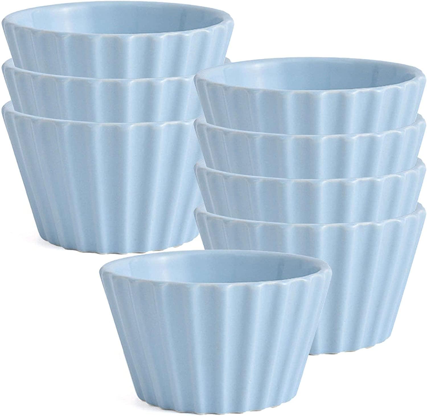 Bol à soupe, bol à riz, bol à déjeuner, ensemble de ramequins, 170 ml, ramequins à crème brûlée, plats à soufflé allant au four, ramequins à soufflé, ramequins for friteuse à air-rouge-lot de 8 ( Colo