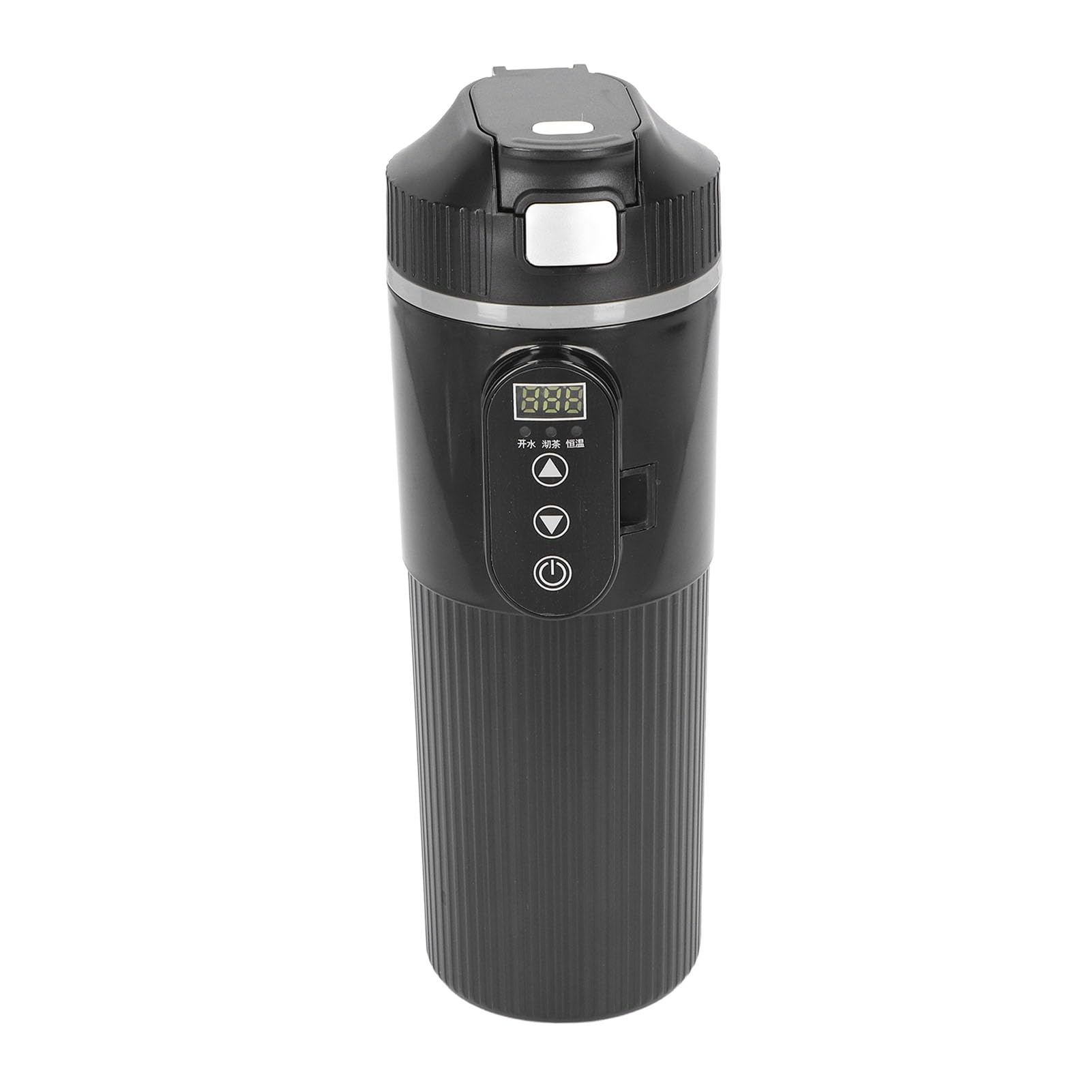 Taza Calefactora Inteligente de Acero Inoxidable con Hervidor Eléctrico para Coche con Pantalla de Temperatura para Viajes (BLACK)
