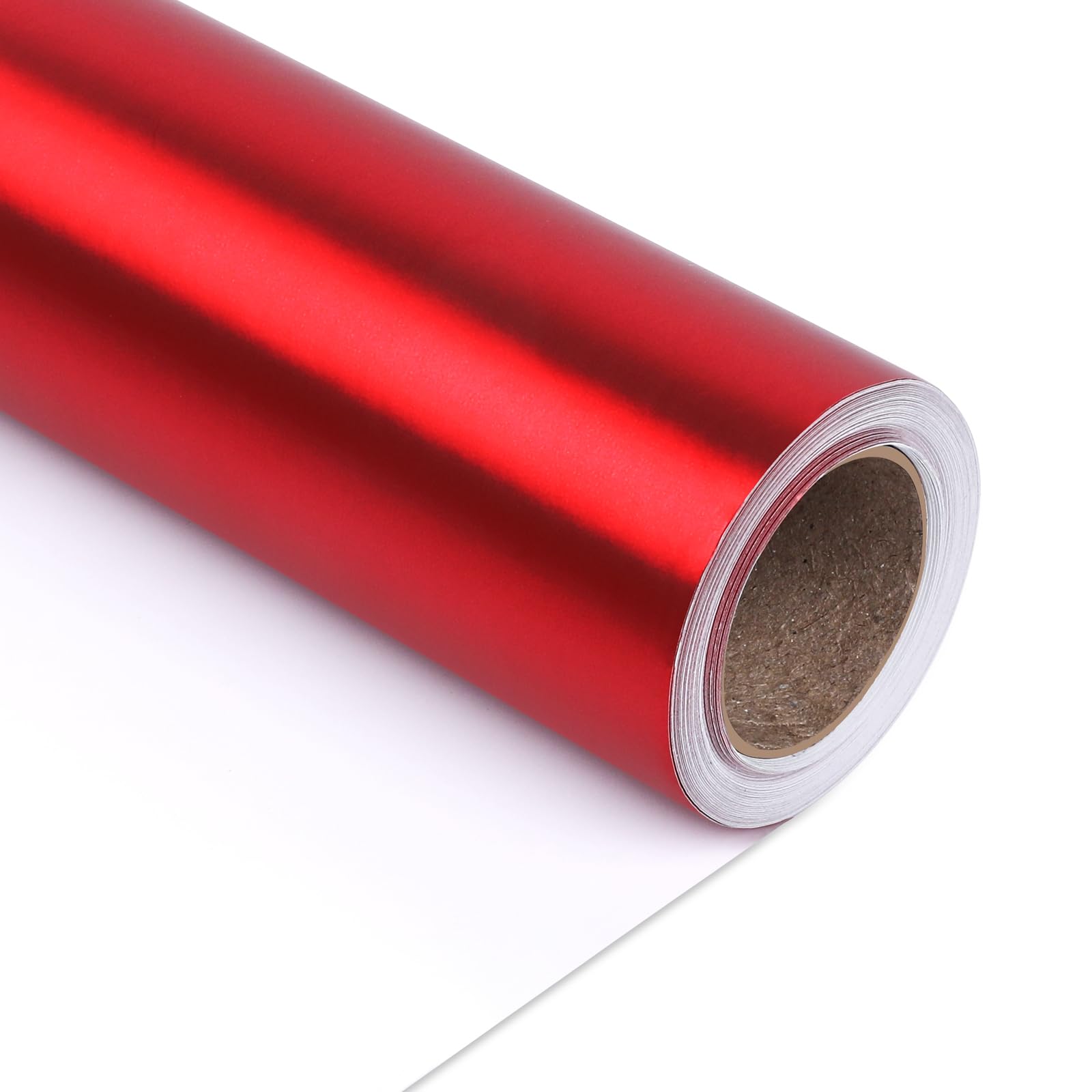 NESCCI Matte Metal Red Wrapping Paper,Solid Color Paper,Gift Wrapping Paper,Perfect for Wedding,Valentine's Day,Birthday,Christmas,Baby Shower,DIY Bouquet (17.5 Inches X 32.8 Feet)