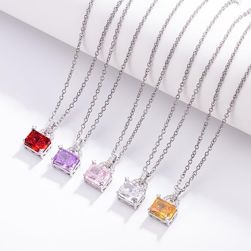 Ice Snowflake Cut Cubic Zirconia Necklace for Women, Dainty Solitaire Pendant Hypoallergenic Gift for Her, Stainless Steel 18"+2" Chain - Image 3