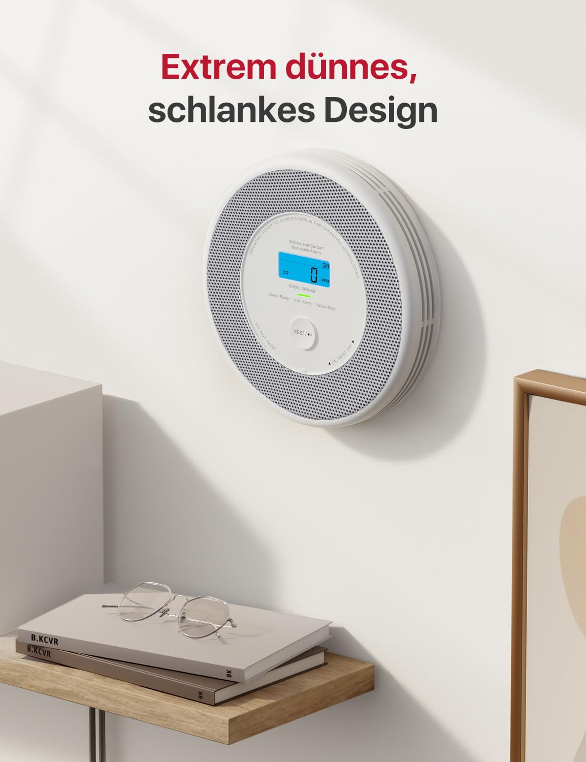 X-Sense Rilevatore di fumo e CO, Allarme vocale (Solo Tedesco), batteria sostituibile, nessun supporto per app e stazioni base SBS50, XP0A-SR, 1 Pezzo
