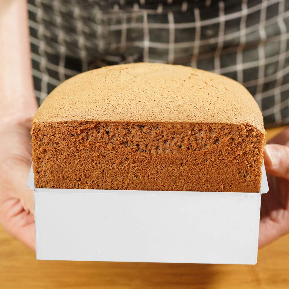 Molde cuadrado de aluminio anodizado para tartas, herramienta para hornear con parte inferior extraíble, duradero para alimentos, molde de pan de mousse de grado para tarta de