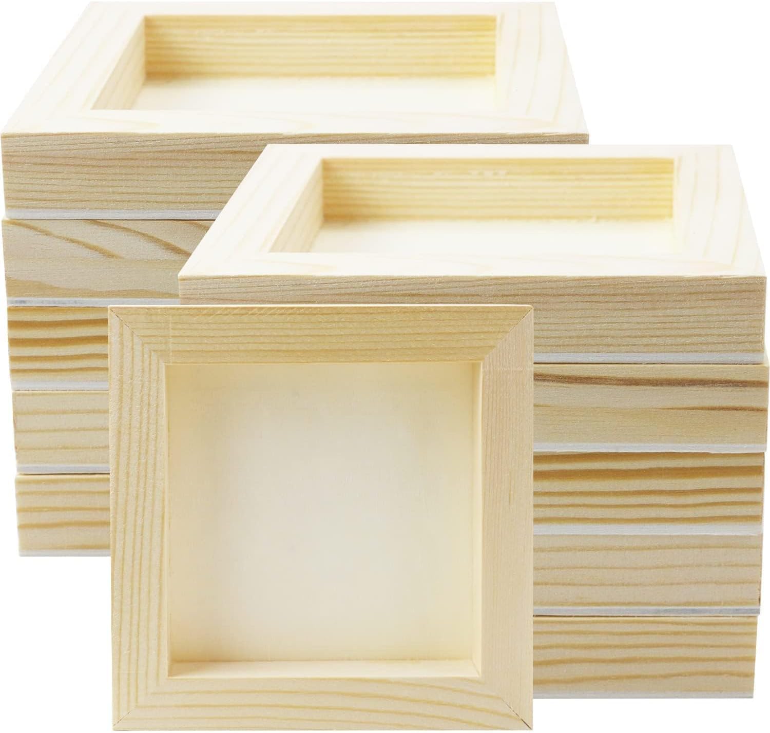 FSWCCK 10 Pack 5 x 5 inch Wood Panel Boards, Unfinished Wood Canvas Panels for Crafts, Painting Canvas, DIY Art Projects, Pouring, Arts Use with Oils, Acrylics