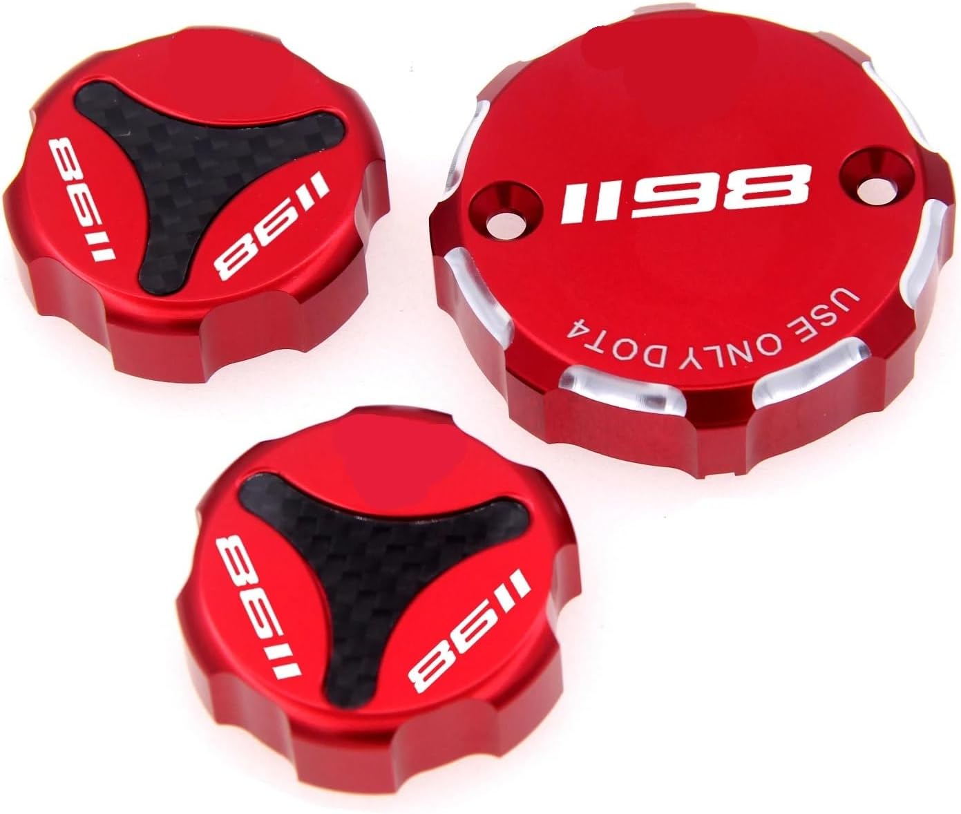 Brake Clutch Fluid Reservoir Cover for 1198/R/S 2009-2011 Motorcycle Accessories Front Brake Clutch & Rear Brake Fluid Reservoir Cover Cap
