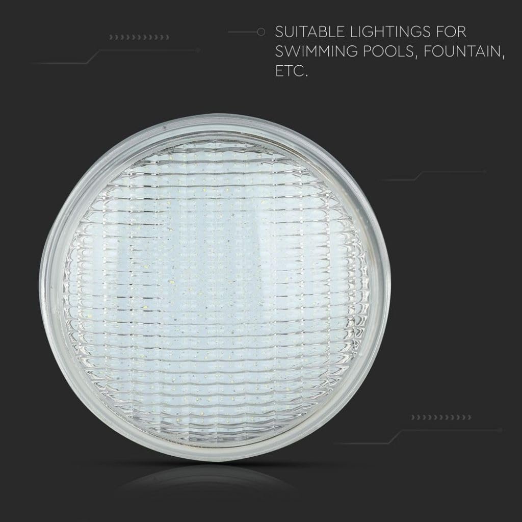 V-TAC VT-1262 12W PAR56 Pool-Leuchte Einbauleuchte Kaltweiß 6500K Wasserdicht IP68 - SKU 7559