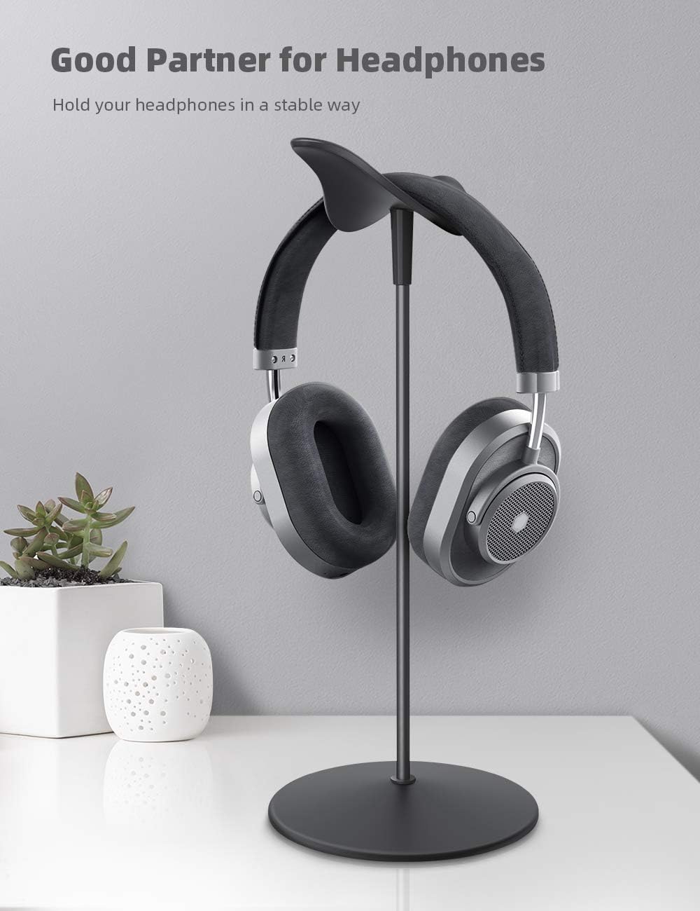 Lamicall Headphone Stand, Desktop Headset Holder - Desk Earphone Stand, for All Headsets Such as Airpods Max, HyperX Gaming Headphones, Beats, Senn heiser Music Headphones Gifts - Image 2