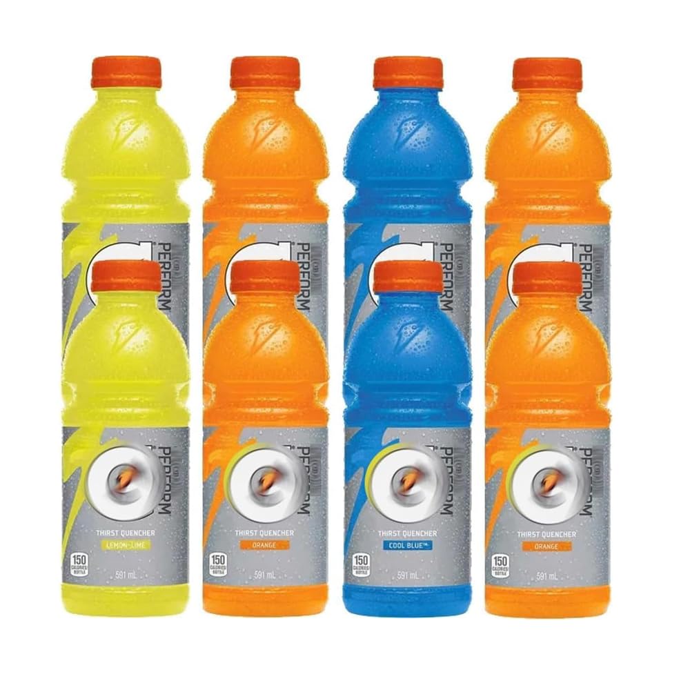 Random Mixed Gatoradde G Club Pack Sports Drink 591ml - Fruit Punch, Orange, Lemon-Lime, Cool Blue (8 Mixed)