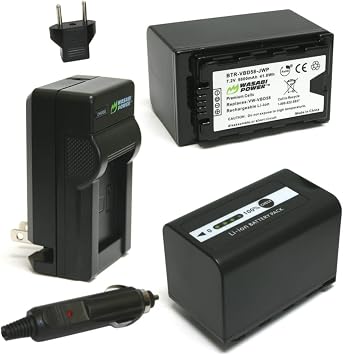 Wasabi Power 5800mAh Battery 2-Pack and Charger for Panasonic VW-VBD58, AG-VBR89G and Panasonic AG-3DA1, AG-AC8, AG-DVX200, AG-HPX255, AG-HVX201, AJ-PCS060, AJ-PX298, HC-MDH2, HC-X1000, HDC-Z10000