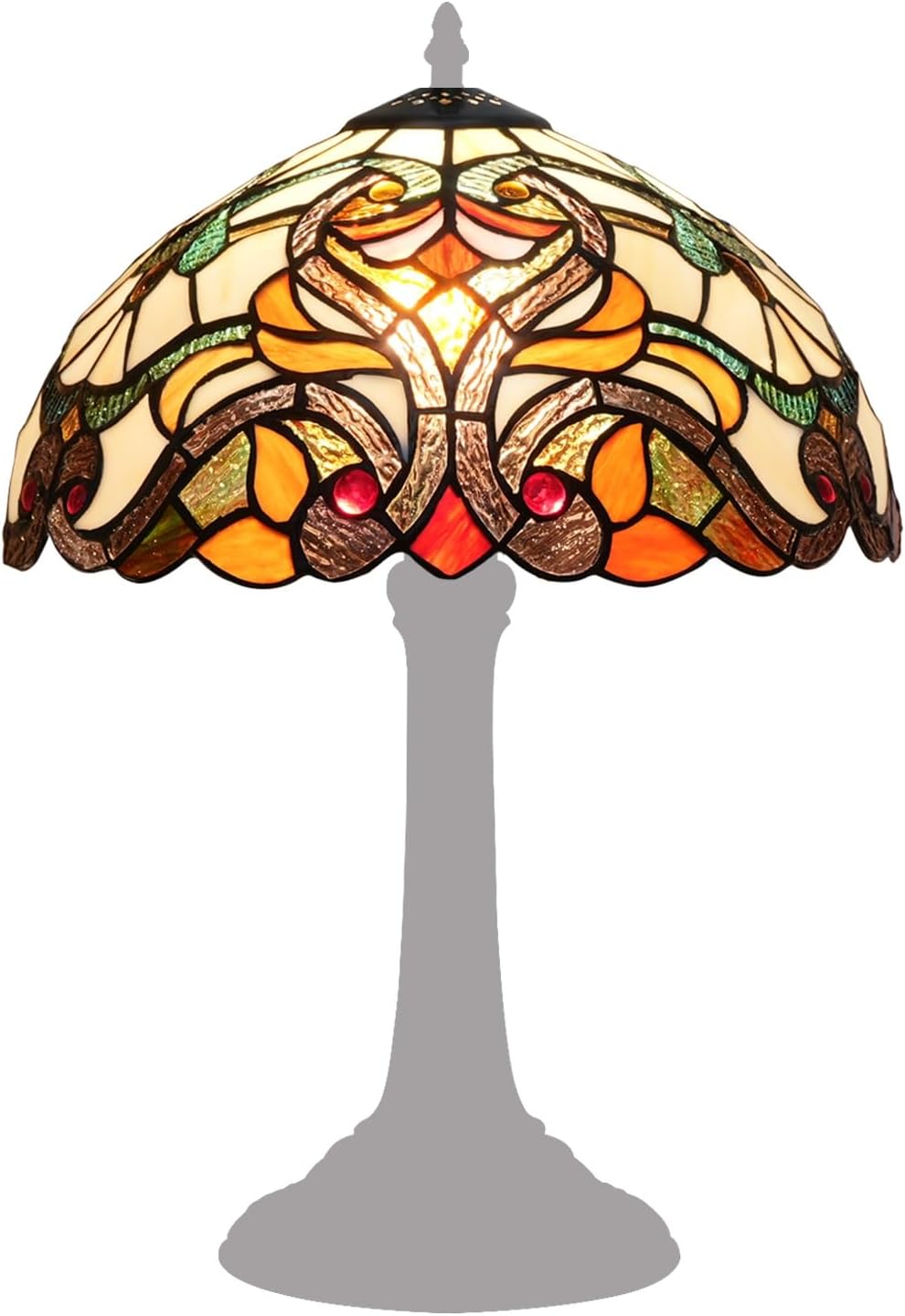 Tiffany Style Lamp Shade, 12 Inch Retro Baroque Creativity Stained Glass Lamp Shade Replacement Lamp Cover Accessories Fit for Table Lamp Pendant Light Ceiling Light