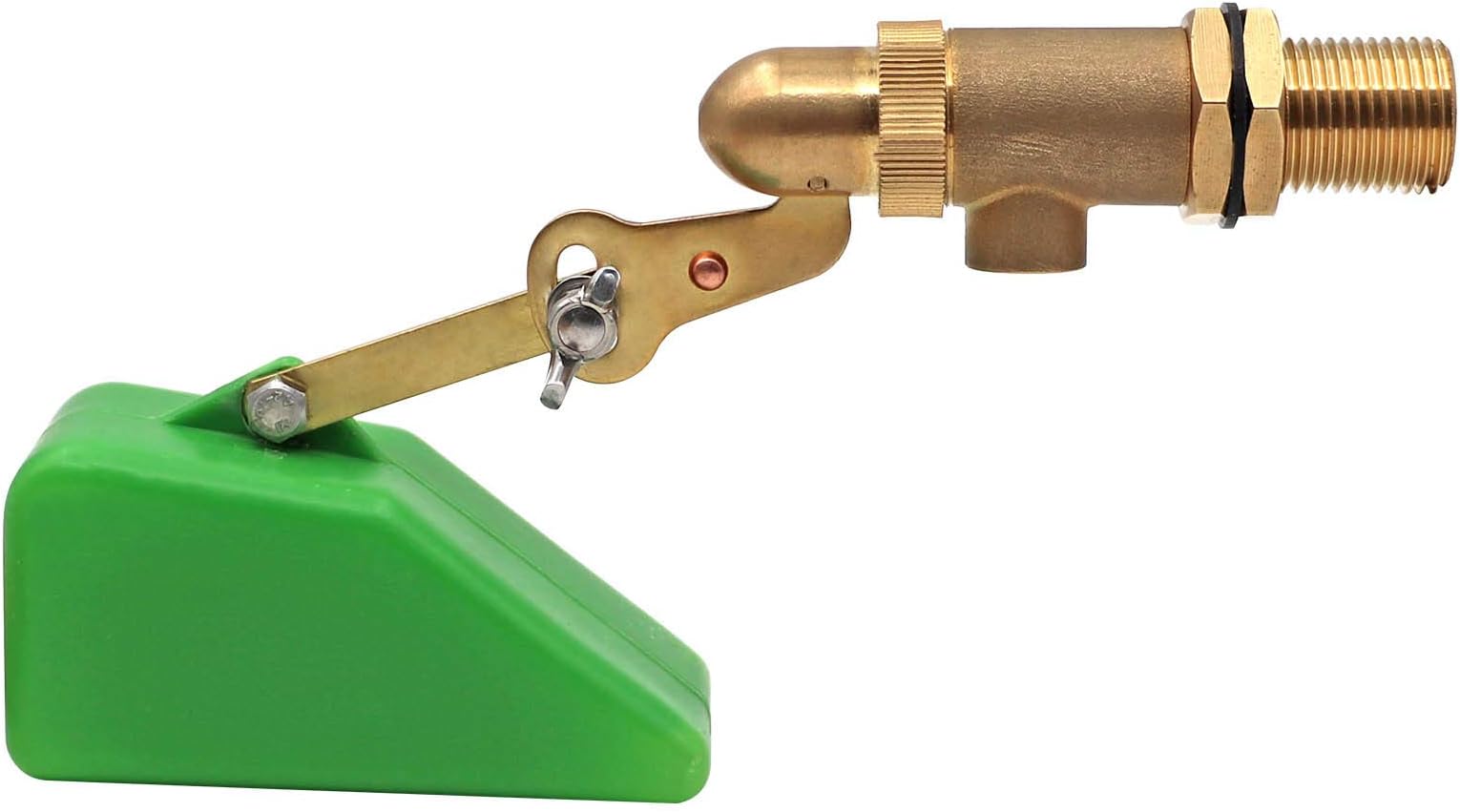 1/2 Inch Brass Valve with Plastic Float Water Float Valve with Adjustable Arm Automatic Fill Float Ball Valve for Water Tank Fountains Livestock Waterer