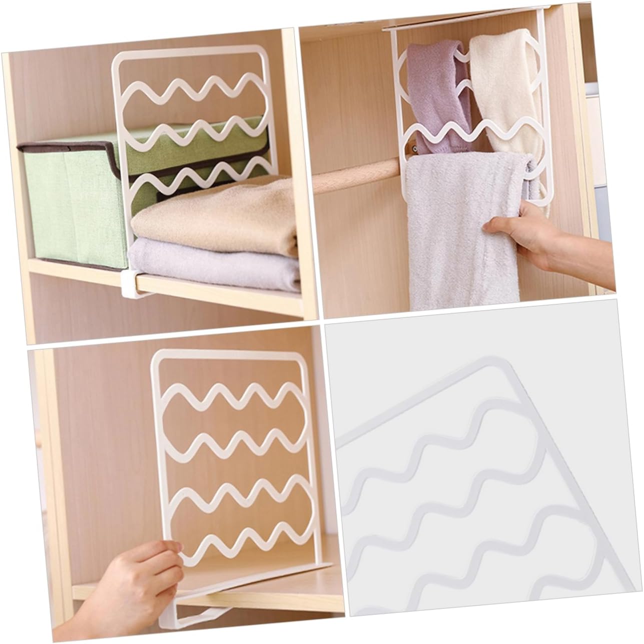 VICASKY 10pcs Closet Bag Storage Dividers Nodrill Design Shelf Dividers Wardrobe Separator for Closet Organization