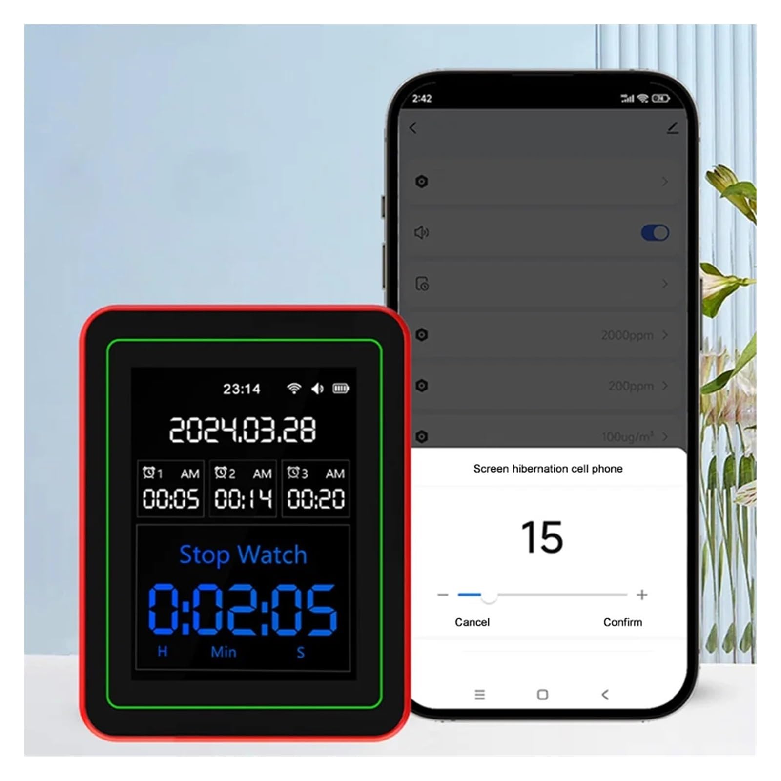 Monitor de calidad del aire, Detector De Calidad Del Aire WiFi 15 En 1, Pantalla TFT, Portátil For El Hogar, PM0.3 PM1.0 PM2.5 PM10 CO CO2 TVOC HCHO(Black)