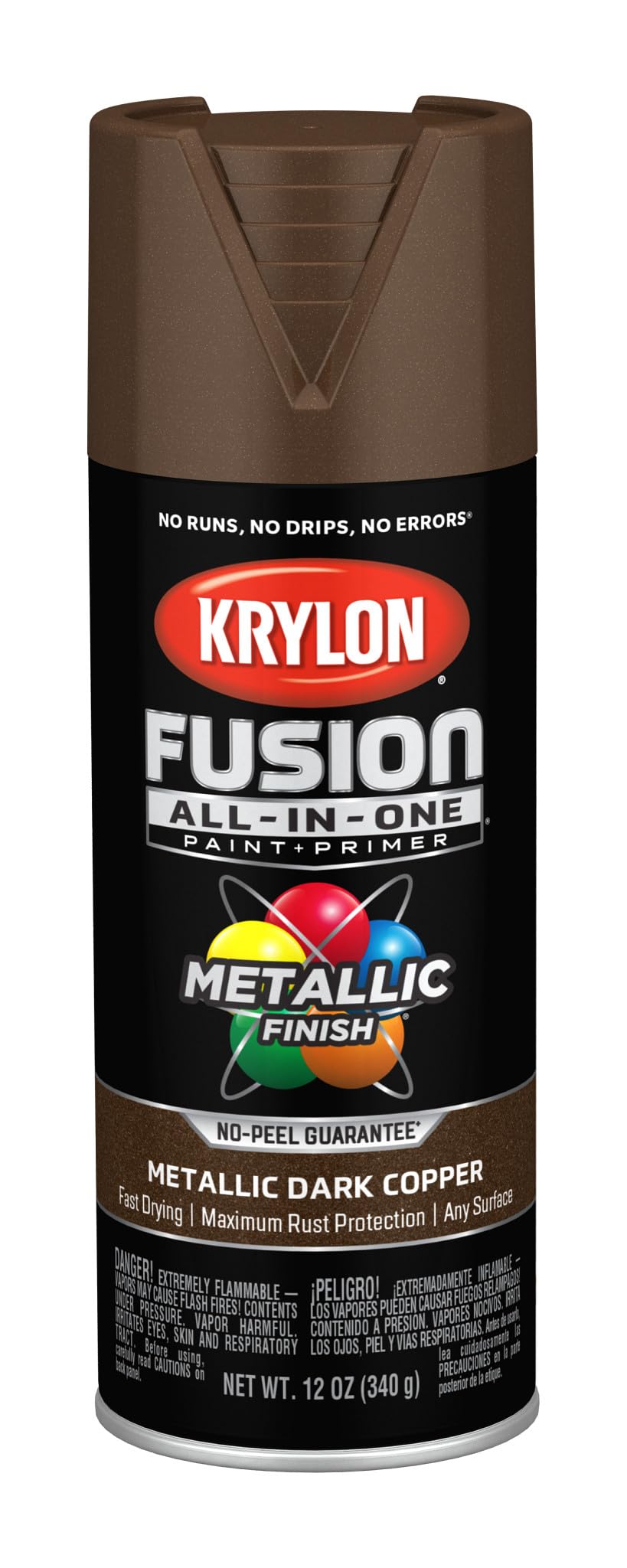 Krylon Fusion All-In-One Metallic, Dark Copper, 12 oz