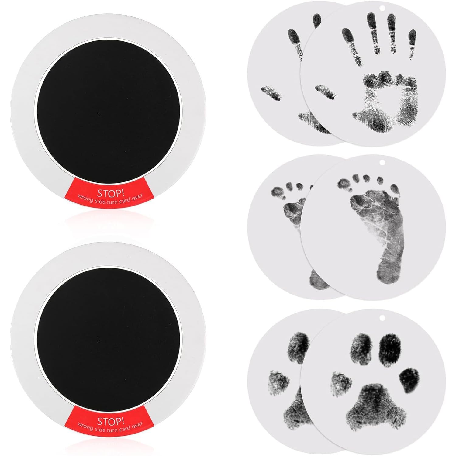 X spring Baby Handprint and Footprint Kit, 8 Pack Dog Nose Print Kit, Safe Clean Touch Ink Pads, Ink Residue Free Family Keepsake Printing Kit, Suitable for Making Family and Pet Paw Print Souvenirs