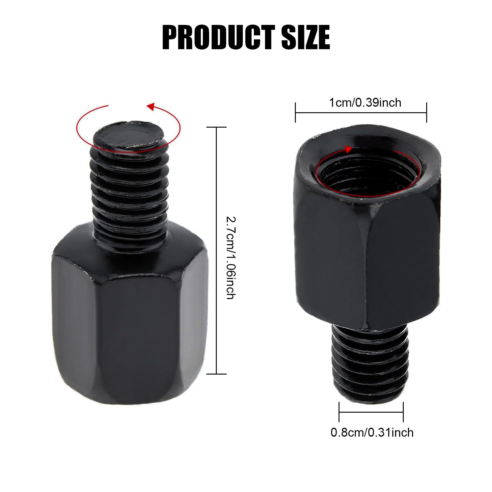 4 sztuk adapter lustro Moto M10 adapter lusterko wsteczne motocykl śruby skuter prawy gwint M10 prawy gwint gwint/lewy M10
