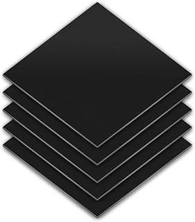 5 Pieces 12" x 12", 1/16" Thick Rubber Sheet Black Rubber Pad Sheet Heavy Duty Rubber Gasket Aquarium Leveling Mat for Bumpers DIY Material Furniture Abrasion Sealing Supports Flooring Plumbing