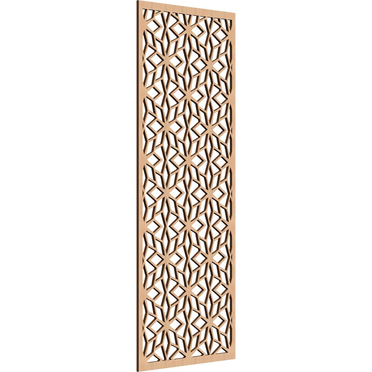 23 3/8"W x 59 3/8"H x 3/8"T Lake Decorative Fretwork Wood Wall Panels, Hickory