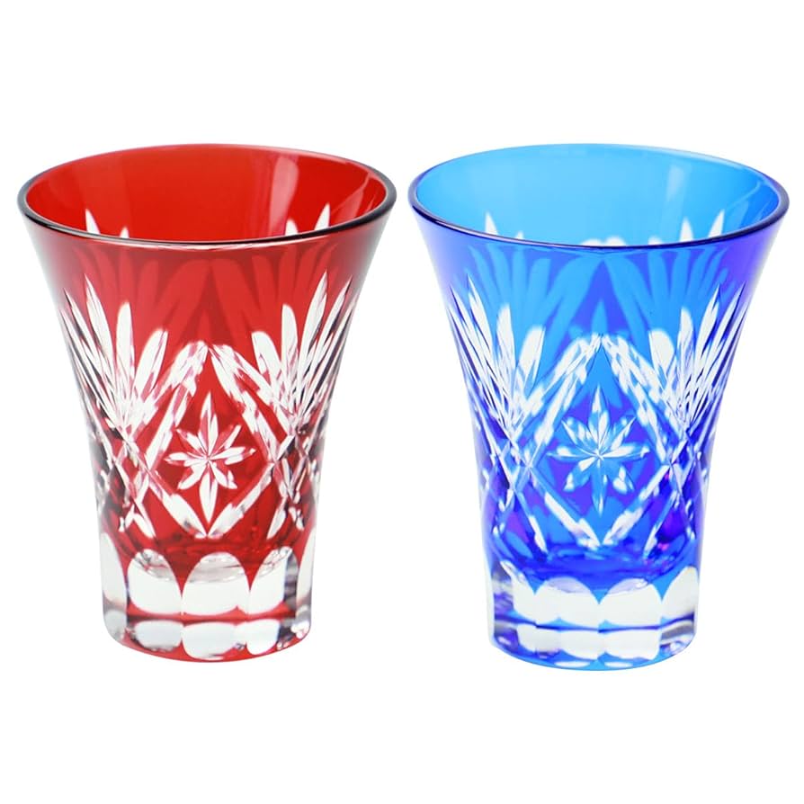 【美品】切子 ガラスジョッキ ペアセット 江戸切子・切子グラス専門店の江戸切子.net / 【木箱入り】江戸