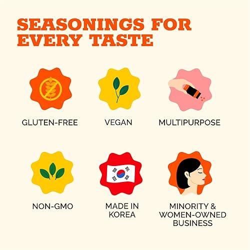 Miniatura 4 de HOXY Journey of Korea "Aderezo para Ramen Coreano" Sin Gluten, Vegano El Mejor Polvo de Aderezo para Ramen 5.3oz (POLLO PICANTE Y CALIENTE,