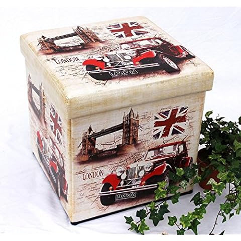 DanDiBo Hocker aus Kunstleder Sitzhocker 2219 Aufbewahrungsbox 40 cm Sitzwürfel Truhe KOR Cover