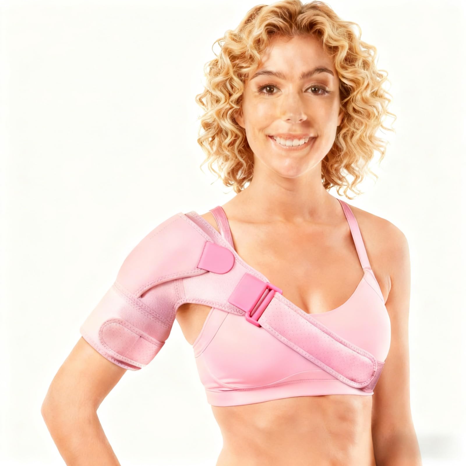 Regular Shoulder Brace for Women Men - Adjustable Support Dual Compression Elastic Straps Rotator Cuff Relief AC Joint