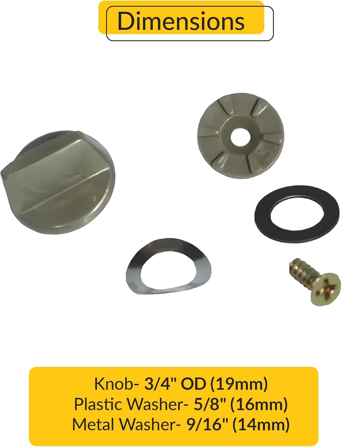 BRIXWELL Control Knob, Plastic Construction, Bronze Finish, 3/4" Diameter, 5/8" Plastic Washer, 9/16" Metal Washer, Replacement Window Crank, Operator Handle Knob