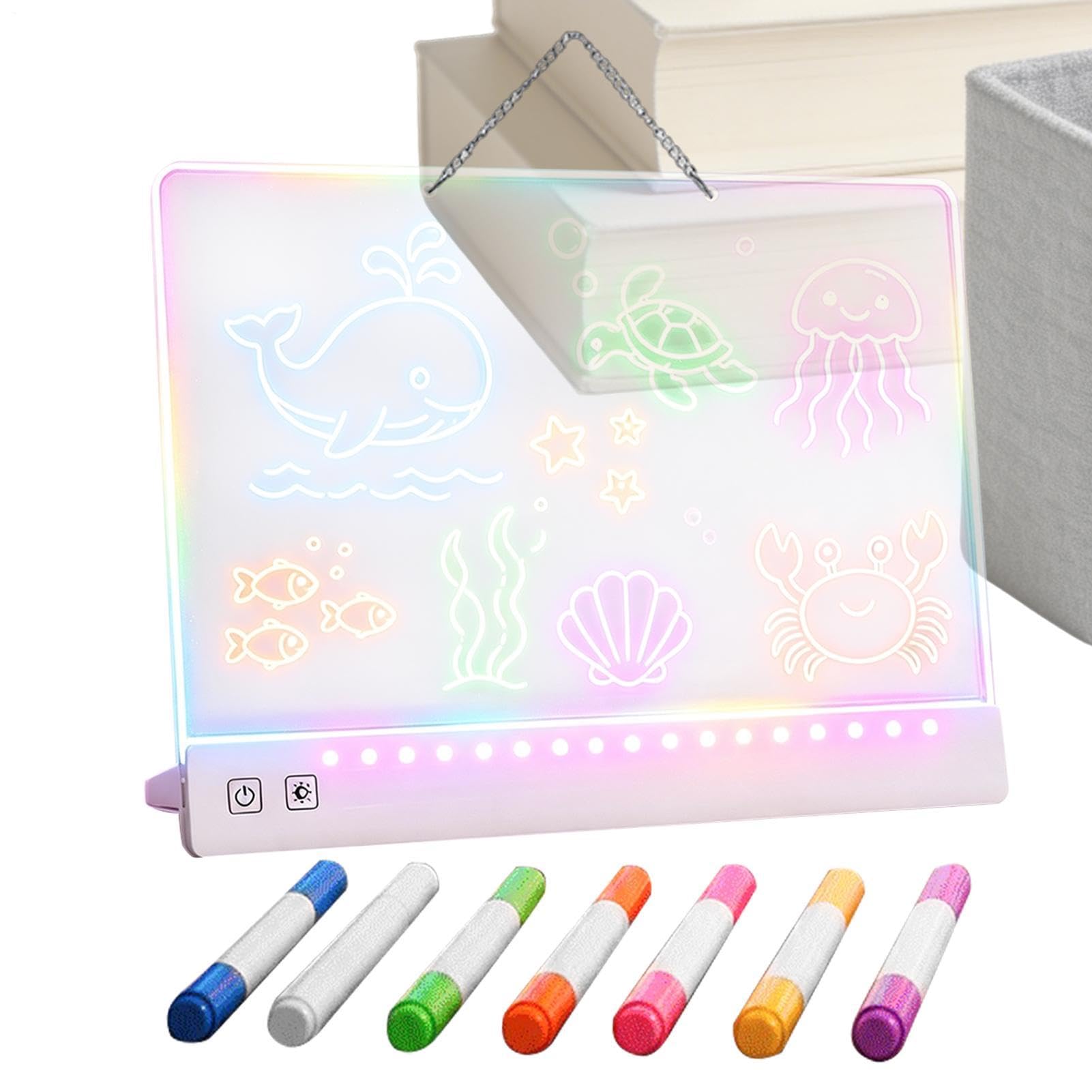 Tablero Luminoso Infantil 35 cm 7 Colores 3 Modos Almohadilla Recargable