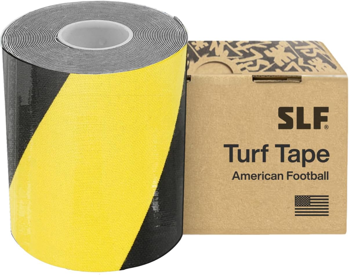 SLEEFS Caution Turf Tape Football - Extra Wide Waterproof Sports Athletic Tape - Flexible Breathable Ultra Sticky for Arms, Wrists, Ankles, Injuries - Lacrosse, Soccer, Baseball, Basketball