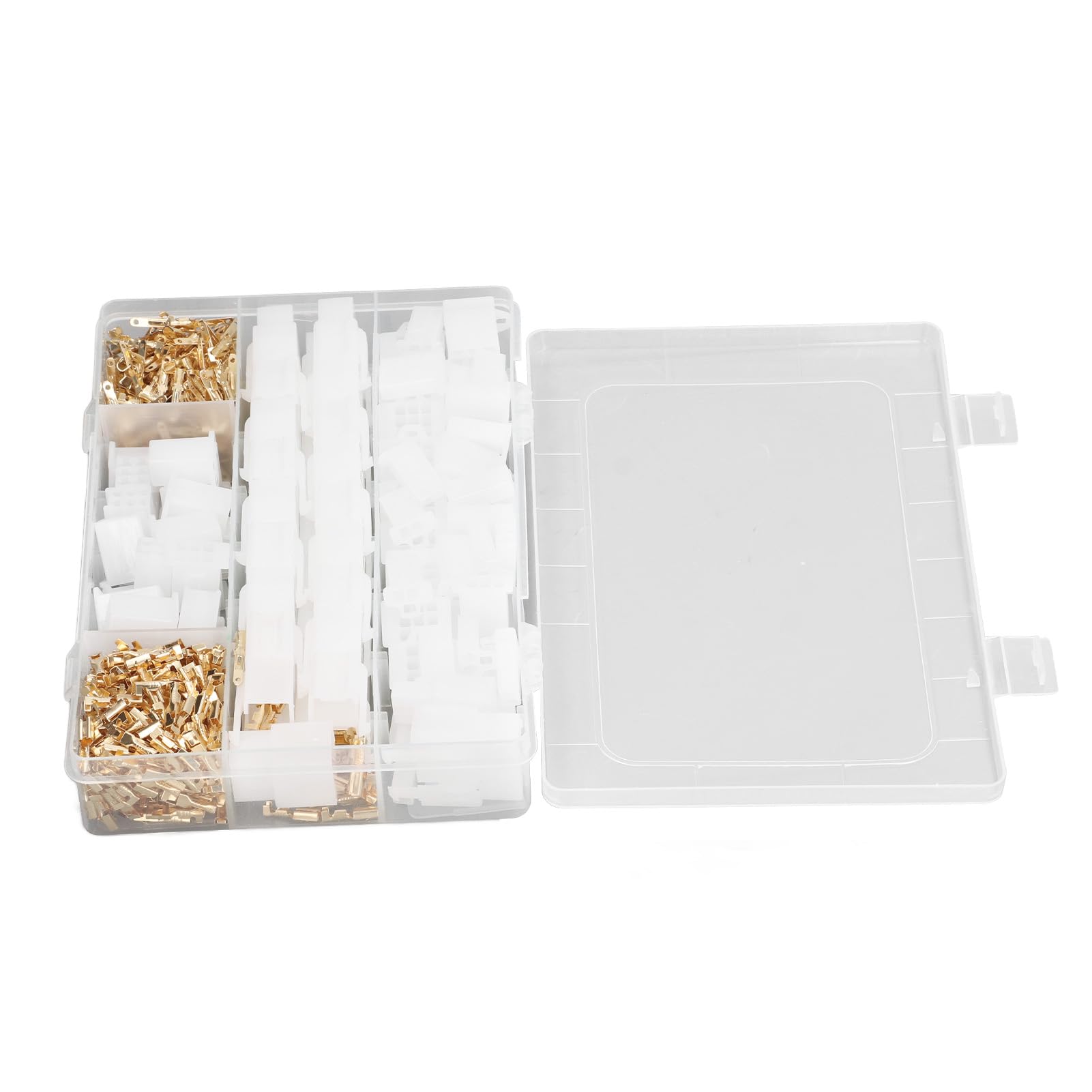 Copper Terminal Connector, 580Pcs Terminal Connector Plastic Copper Male Female Crimp Connector Plastic Block for Wiring, Spade