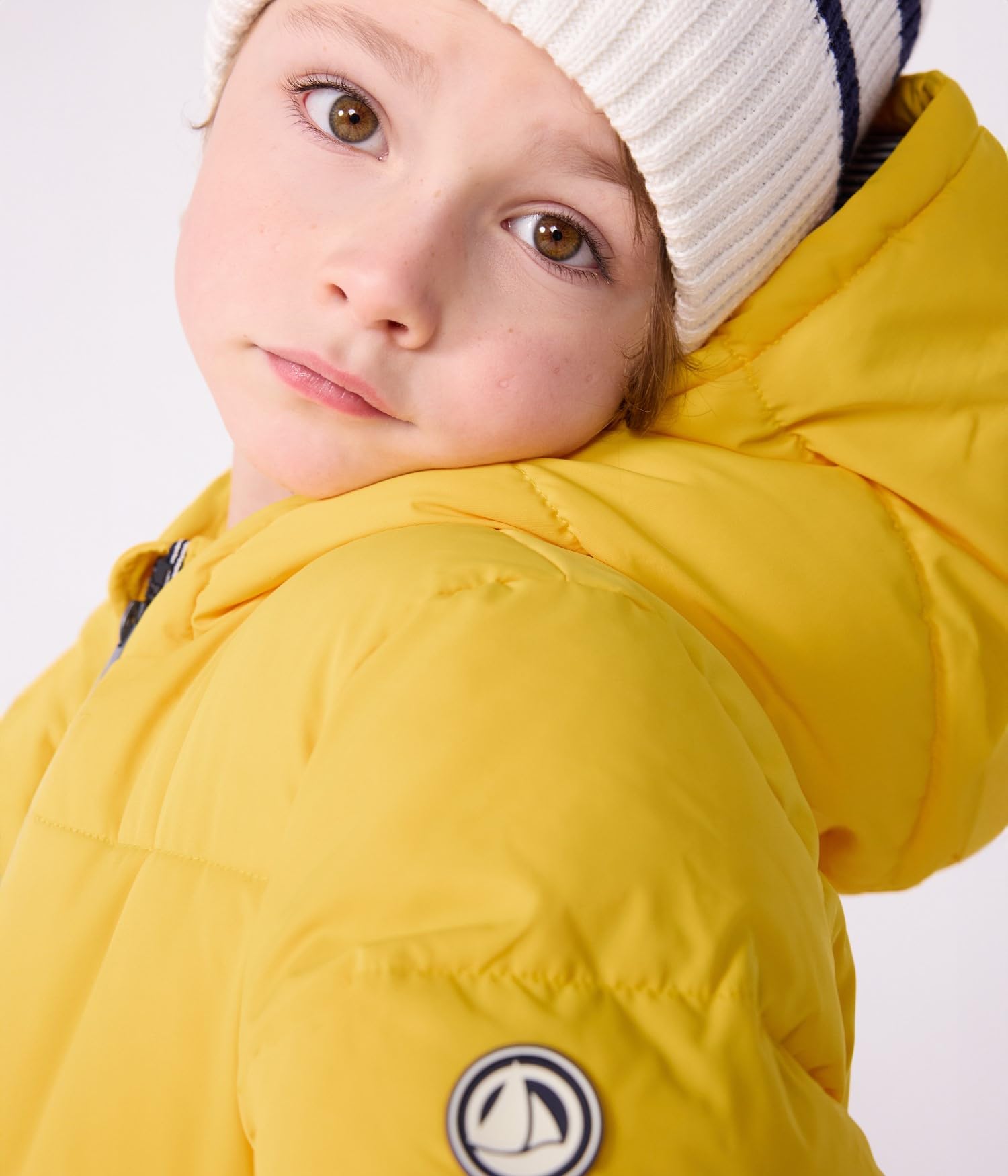 Petit Bateau Piumino Per Bambini Tinta Unita, Giallo, 12 Anni