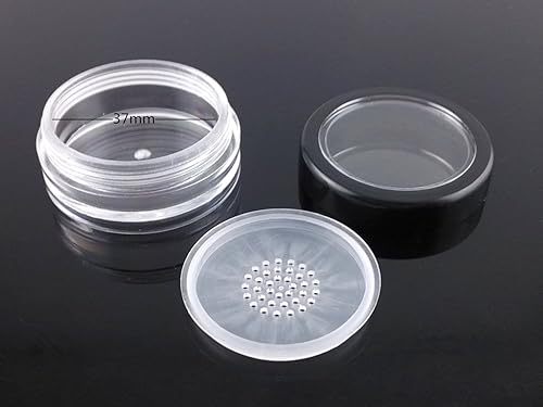 Miniatura 3 de yueton 10pcs Ventana Abierta Borde Negro 0.35 oz Vacío Plástico Transparente Polvo Compacto Contenedores Cosméticos