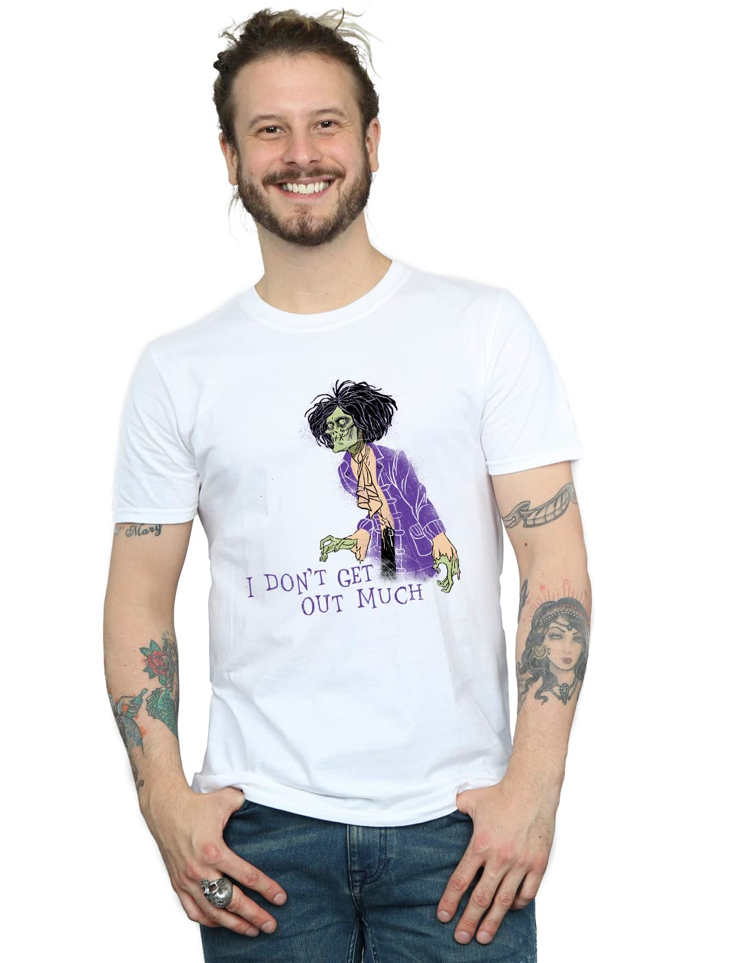 Absolute Cult Men's White Disney Hocus Pocus Don't Get Out Much T-Shirt Small