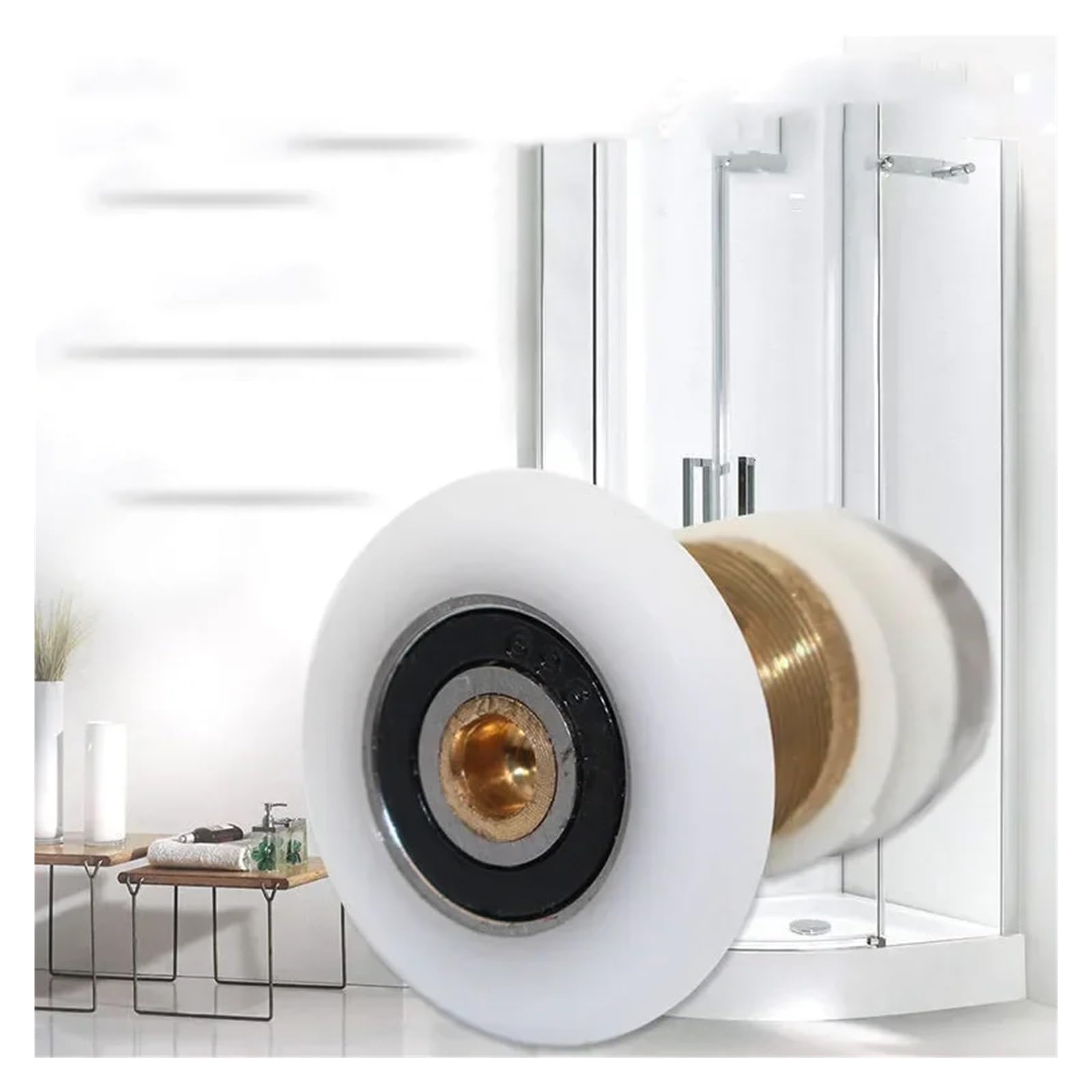 8-Pack 19/23/25/27 mm Diameter Shower Glass Sliding Door Hanging Wheel Roller Bathroom Cabinet Eccentric Pulley(Roller Diameter 27mm)