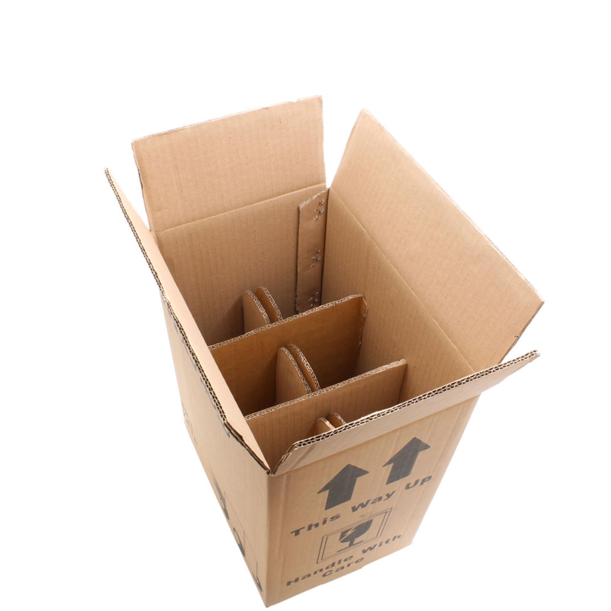 SelfHold Double Wall 6 Bottle Wine Shipping Box (270 x 185 x 330mm) With Dividers and Brace - Ideal for Liquor Stores, Events, and Gifting Wine | Made in Britain (10 Boxes)