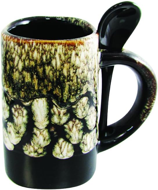 Mug Large 16 oz Coffee Mugs Novelty Multicolor Glazed Mug Gifts with Spoon for Men and Women, Set of 4 (Multicolor)