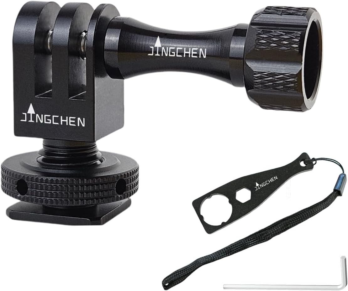 JINGCHEN Aluminum Cold Shoe Mount Adapter for DJI Action Cameras and DSLR