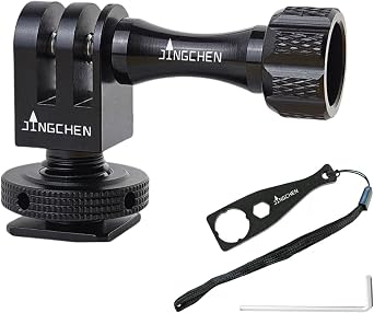 JINGCHEN Aluminum Cold Shoe Mount Adapter for DJI Action Cameras and DSLR
